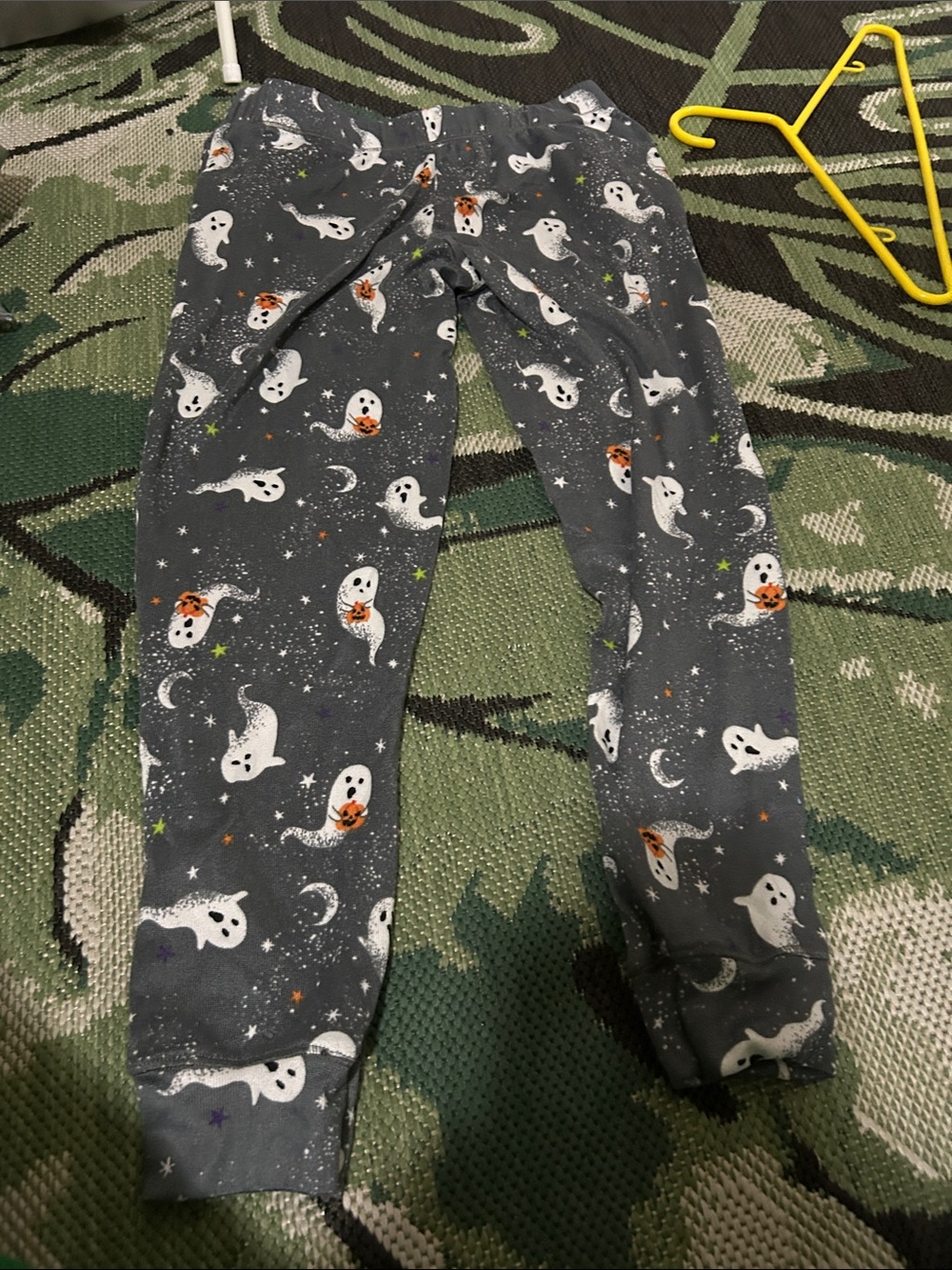 JUST LEGGINGS Girls' Gray Ghost Print Leggings – Halloween Cozy Bottoms